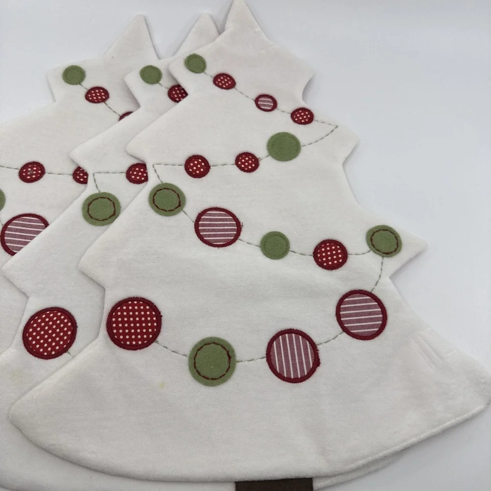 Pottery Barn Kids Christmas Tree  Placemat‎ Soft White Set Of 4 Stains